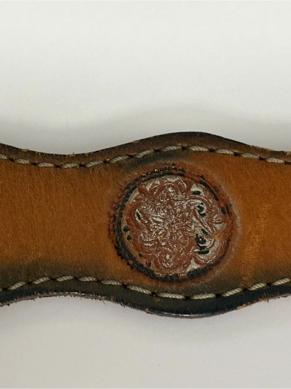 Vintage Western Full Grain Cowhide Belt in Rich Brown